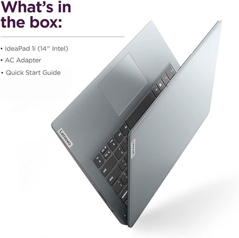 كمبيوتر محمول Lenovo IdeaPad 1i للطلاب، شاشة 14 بوصة عالية الدقة مضادة للتوهج، معالج Intel ثنائي النواة، ذاكرة الوصول العشوائي 12 جيجابايت، 256 جيجابايت SSD + 128 جيجابايت eMMC، رسومات Intel UHD، Wi-Fi، Windows 11 Home، مع مجموعة ملحقات 5ave 6 في 1 in Kuwait