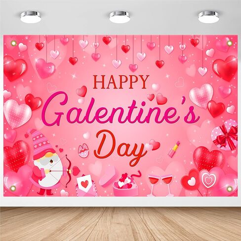 لافتة عيد ميلاد سعيد جالنتينو من Avezano، زينة حفلات عيد الحب الوردية على شكل قلب جالنتين، خلفية للفتيات، لوازم حفلات عيد الحب (6 × 3.6 قدم) in Kuwait