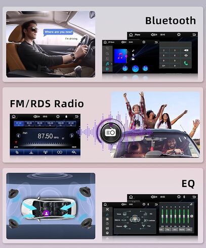 Rimoody Car Stereo Single Din Wireless Carplay Android auto, Electric Flip Out Car Radio with Bluetooth, 7 Inch Touchscreen, EQ, FM, Mirror Link, TF-Card, USB-2 + Rear View Camera in Saudi Arabia