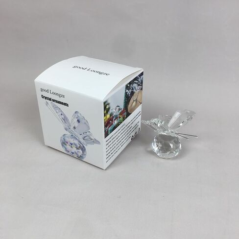 good Loongze Crystal Ornaments, Crystal Butterfly Ornament – Clear Glass Figurine for Home Decor, Wedding & Gift in Saudi Arabia