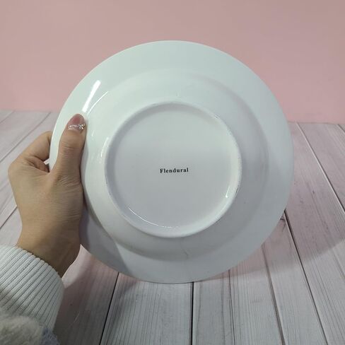 Flendural Serving Platters, Classic White Ceramic Round Serving Platter, for Appetizers, Cakes & Entertaining in Saudi Arabia