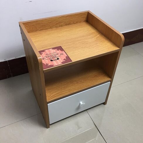 Rhevosil Furniture made of wood – Solid Wood Nightstand with Drawer & Open Shelf, Modern Storage Furniture in Saudi Arabia