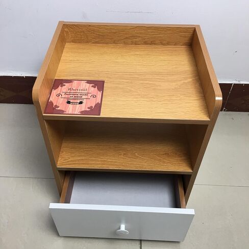 Rhevosil Furniture made of wood – Solid Wood Nightstand with Drawer & Open Shelf, Modern Storage Furniture in Saudi Arabia