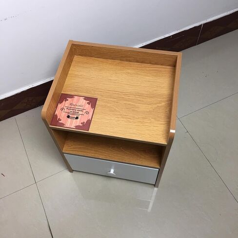 Rhevosil Furniture made of wood – Solid Wood Nightstand with Drawer & Open Shelf, Modern Storage Furniture in Saudi Arabia