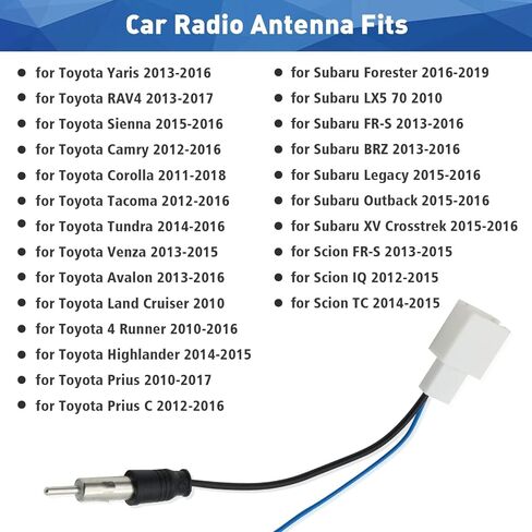تسخير سلك محول هوائي الراديو مع مكبر للصوت، لعام 2009-Up Toyota 4Runner Tacoma Corolla Camry RAV4 Highlander Prius Sienna Yaris/Lexus/Subaru/Scion، لمحول هوائي Metra 40-lx11 in Saudi Arabia