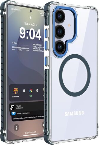 حافظة مغناطيسية قوية من DEERLAMN لهاتف Samsung Galaxy S24 Ultra مقاس 6.8 بوصة، [متوافقة مع Magsafe] [حماية من السقوط من الدرجة العسكرية] غطاء هاتف واقٍ شفاف غير لامع مقاوم للصدمات، برتقالي غابة in Kuwait