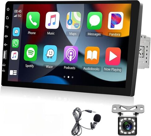 Hodozzy 9 Inch Single Din Car Stereo with Wireless Carplay & Android Auto-IPS Touch Screen, Car Audio Receivers with Bluetooth GPS, Mirror Link, FM Radio,SWC/USB/DSP+ Backup Camera in Saudi Arabia