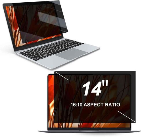 14 Inch Laptop Privacy Screen Shield for 16:10 Widescreen Display, Anti-Peeping Data Security Protective Film, Notebook Anti-Glare & Blue Light Blocking Filter, Reduce Eye Strain in Saudi Arabia