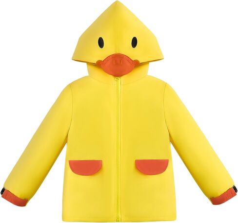 FYMNSI Baby Boys Girls Duck Raincoats Lightweight Waterproof Hooded Jacket Toddler Cartoon Zip Up Thin Coat Outfit Outwear in Saudi Arabia