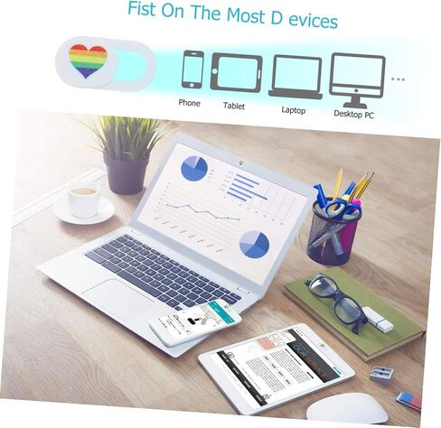 jojofuny 3 PCS Heart Design Webcam Cover Slide for Laptop Tablet Desktop Privacy Protection Ultra-Thin Colorful in Saudi Arabia