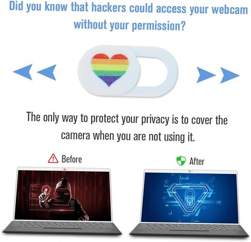 jojofuny 3 PCS Heart Design Webcam Cover Slide for Laptop Tablet Desktop Privacy Protection Ultra-Thin Colorful in Saudi Arabia