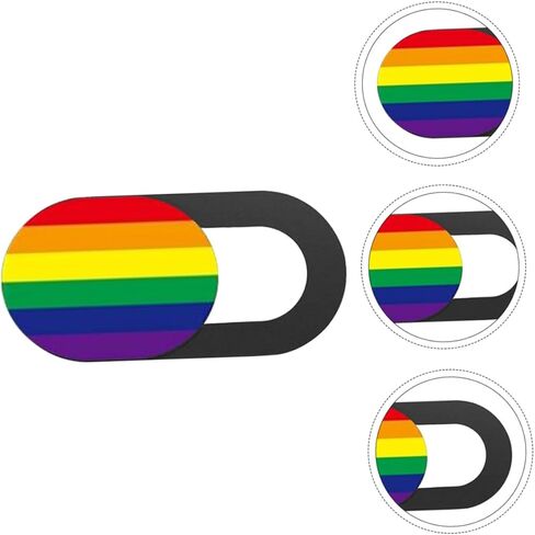NUOBESTY 3pcs Webcam Cover Set Privacy Sliding Lid for Laptop Tablet and Mobile Devices Easy Installation Peeping Design Striped Rainbow in Saudi Arabia