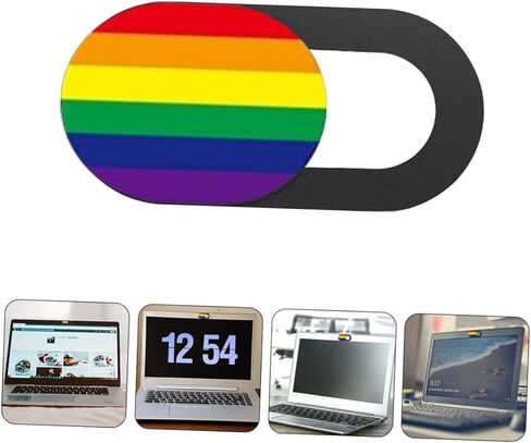NUOBESTY 3pcs Webcam Cover Set Privacy Sliding Lid for Laptop Tablet and Mobile Devices Easy Installation Peeping Design Striped Rainbow in Saudi Arabia