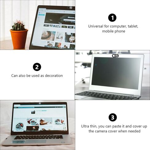TEHAUX 3pcs Webcam Cover Slide Slim Camera Protectors for Privacy Laptops Tablets and Easy Installation Prevents Peeping and Privacy Leaks in Saudi Arabia