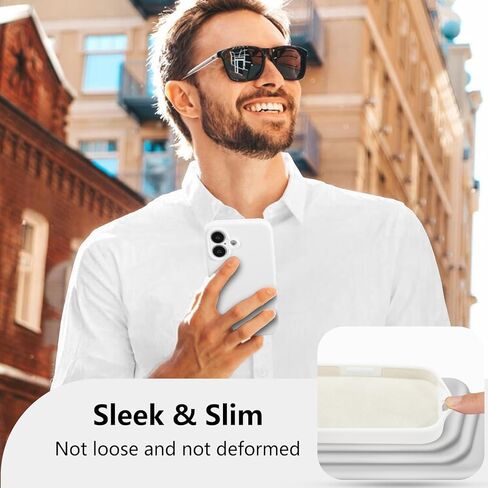 for iPhone 16 Case Silicone,with [Full Camera Protection][Soft Anti-Scratch Microfiber Lining],Liquid Silicone Ultra Slim Shockproof Phone Case for Men Women Girls-White in Saudi Arabia