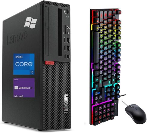 Lenovo ThinkCentre M910S SFF Desktop, Windows 11 Pro, Core i5-6500 3.2GHz-3.6GHz, 8GB DDR4, 256GB SSD, WiFi, BT, Keyboard and Mouse(Renewed) in Kuwait