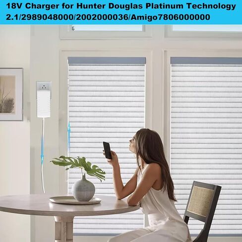 شاحن 18 فولت لشاحن Hunter Douglas PowerView متوافق مع Hunter 2989048000 2002000036 Amigo 7806000000 سلك محول الطاقة (16FT) in Kuwait