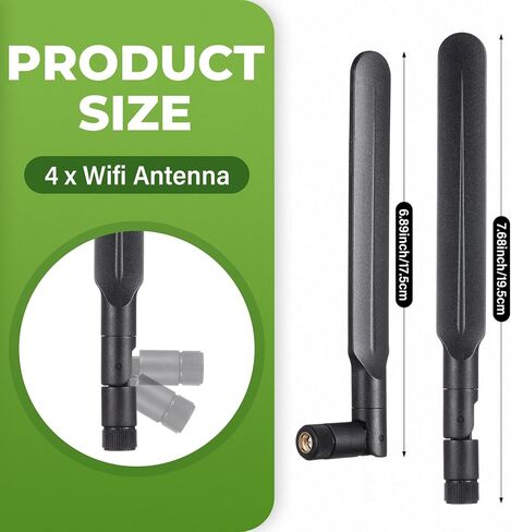 Kingdder 4 Pcs 4G WiFi Antenna 4G LTE Antenna with SMA Male Paddle LTE Universal Wide Band Omni Directional Paddle Antennas for PC Desktop IP Camera Router in Saudi Arabia