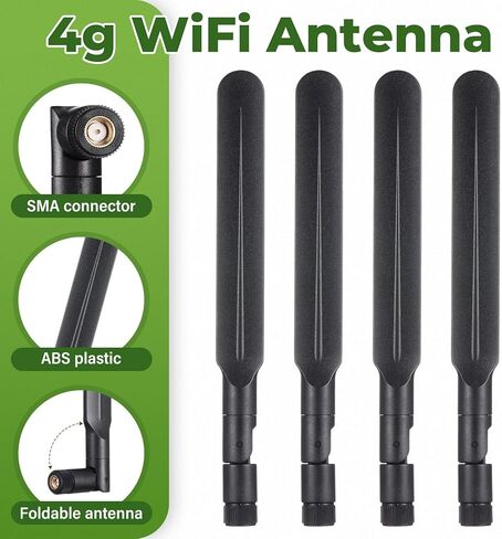 Kingdder 4 Pcs 4G WiFi Antenna 4G LTE Antenna with SMA Male Paddle LTE Universal Wide Band Omni Directional Paddle Antennas for PC Desktop IP Camera Router in Saudi Arabia