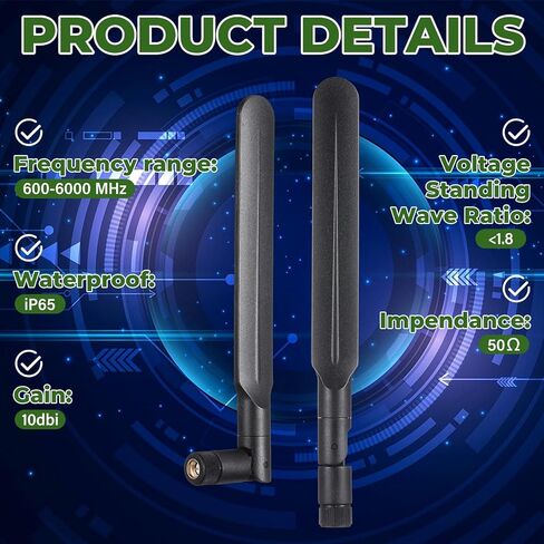 Kingdder 4 Pcs 4G WiFi Antenna 4G LTE Antenna with SMA Male Paddle LTE Universal Wide Band Omni Directional Paddle Antennas for PC Desktop IP Camera Router in Saudi Arabia