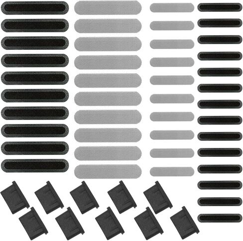 12 Pcs Cellphone Anti Dust Kit, 5 Phone Metal Speaker Dustproof Mesh Compatible for iPhone 16 15 14 Pro/Pro Max, Anti-Dust Mesh Covers with 1 USB C Dust Plugs & 1 Tweezers & 5 Cleaner Sticks in Saudi Arabia