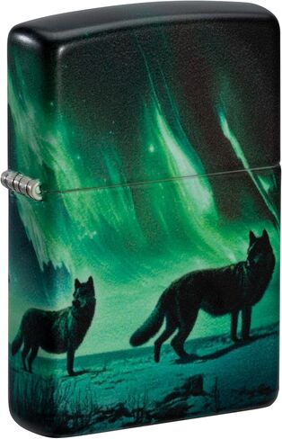 Zippo Lighter: Wolves with Northern Lights, Glow-in-The-Dark - 540 Color 81643 in Saudi Arabia