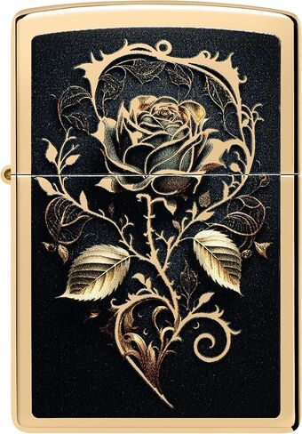 Zippo Lighter: Golden Rose - High Polish Brass 46665 in Saudi Arabia