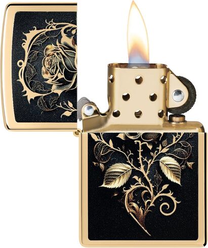 Zippo Lighter: Golden Rose - High Polish Brass 46665 in Saudi Arabia
