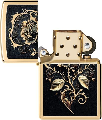 Zippo Lighter: Golden Rose - High Polish Brass 46665 in Saudi Arabia