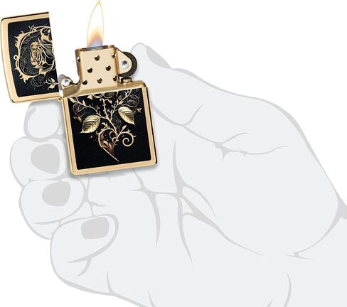 Zippo Lighter: Golden Rose - High Polish Brass 46665 in Saudi Arabia