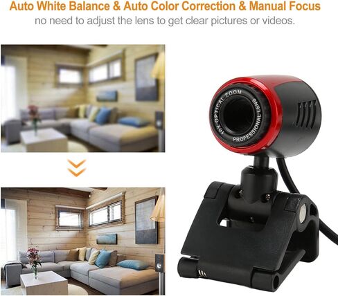 Pilipane دوران 360 درجة للكمبيوتر والكمبيوتر المحمول، وكاميرا ويب USB2 0 HD مع ميكروفون، لـ Skype/MSN in Kuwait