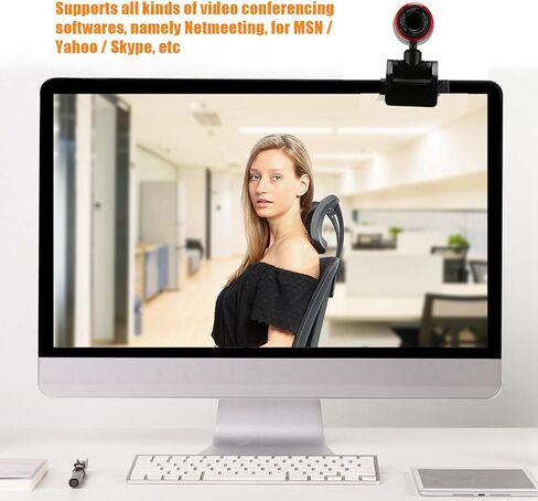 Pilipane دوران 360 درجة للكمبيوتر والكمبيوتر المحمول، وكاميرا ويب USB2 0 HD مع ميكروفون، لـ Skype/MSN in Kuwait