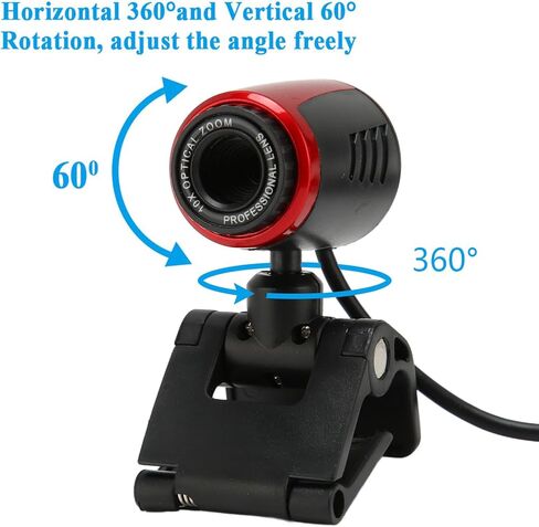 Pilipane دوران 360 درجة للكمبيوتر والكمبيوتر المحمول، وكاميرا ويب USB2 0 HD مع ميكروفون، لـ Skype/MSN in Kuwait