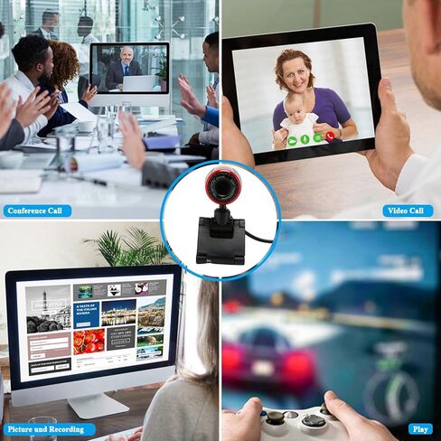Pilipane دوران 360 درجة للكمبيوتر والكمبيوتر المحمول، وكاميرا ويب USB2 0 HD مع ميكروفون، لـ Skype/MSN in Kuwait