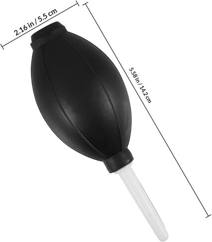 Kisangel 2pcs Rubber Dust Blower Air Pump for Camera Lens and Keyboard Cleaning, Handheld Mini Air Blower for Digital Photography Dust Removal, Black Bulb White Rod, Suitable in Saudi Arabia