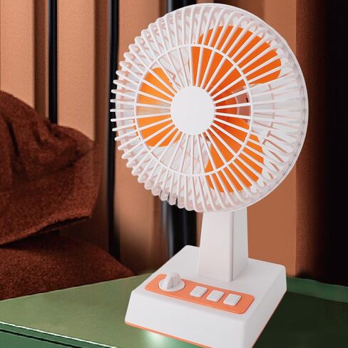 USB Desk Fan Type C Interface Small Powerful Quiet 3 Speeds Wind Mini Desktop Table Fan for Home Office Indoor Outdoor Retro in Saudi Arabia
