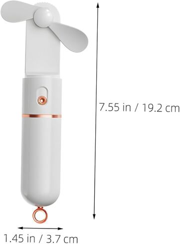 Alipis Portable Handheld Mini USB Fan with 3-speed Adjustment, 2000mah Rechargeable Battery, Foldable Design for Outdoor Travel and Desktop Use, White in Kuwait