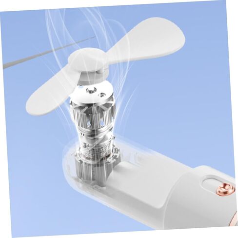 Alipis Portable Handheld Mini USB Fan with 3-speed Adjustment, 2000mah Rechargeable Battery, Foldable Design for Outdoor Travel and Desktop Use, White in Kuwait