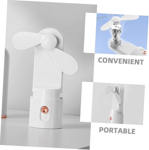 Alipis Portable Handheld Mini USB Fan with 3-speed Adjustment, 2000mah Rechargeable Battery, Foldable Design for Outdoor Travel and Desktop Use, White in Kuwait
