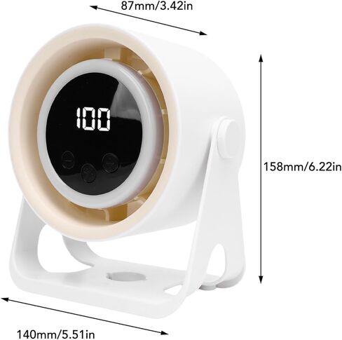 مروحة مكتب، 5 سرعات USB قابلة للشحن مروحة تبريد محمولة مع ضوء للمنزل والمكتب وغرفة النوم والسفر في الهواء الطلق in Kuwait