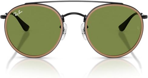 Ray-Ban RB3647N Double Bridge Round Sunglasses, Gold/Brown Gradient Mirror Blue, 51 mm in Saudi Arabia
