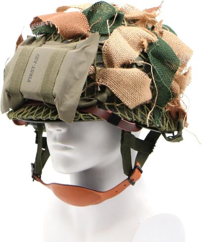 WW2 الحرب العالمية الثانية الولايات المتحدة المحمولة جوا M1C خوذة 506th المظلة المشاة القفز النسخة مع الإسعافات الأولية الحقيبة التمويه صافي in Kuwait