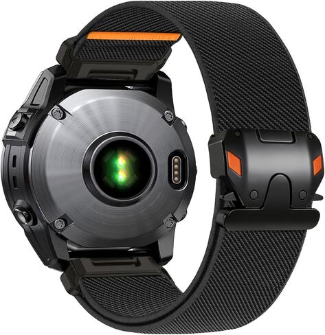 حزام نايلون قابل للتمدد 26 مم لـ Garmin Fenix ​​8 51 مم/6x/5x/7x، نسيج ناعم مع إبزيم باراشوت على شكل ميكا لساعة ذكية Garmin Fenix ​​5X Plus/6X Pro/3/3 HR/Descent MK1/Mk2/Mk2S/Enduro in Kuwait