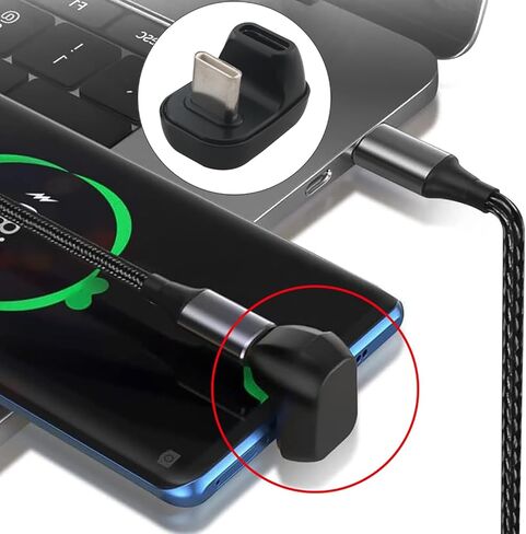 2PCS Male to Female Adaptor 2.0 USB C 180 Angle Adaptor Full Function Mobile Phone Adaptor U Shape Gaming Console Accessories Black in Saudi Arabia