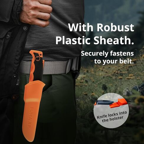 Orange Forever Survival Knife with Nylon Sheath and Firestriker in Saudi Arabia