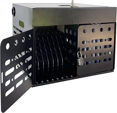 Laptop Charging Station for Classroom, Office, or Home, 10-Device Organizer with 6 AC Outlets & 4 Fast-Charging USB Ports, Fits Laptops, Tablets & E-Readers up to 1.3" Thick, 15.6" in Saudi Arabia