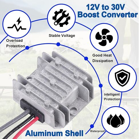 Mini 12V/24V Input to 30V 3.5A Output Power Converter Cable, Mini Power Supply 12V Step Up Adapter Cord with Fuse (1M/3.28Ft) in Saudi Arabia