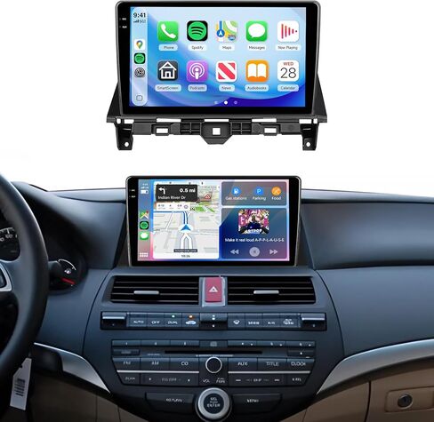 ستيريو راديو السيارة 4G+128G لسيارة Honda Accord 2008-2013، شاشة لمس 10 بوصة عالية الدقة داخل الخلية/Android 15/CarPlay اللاسلكي/Android Auto/GPS/WiFi/5.0 بلوتوث/FM/RDS/SWC/AHD كاميرا احتياطية in Kuwait