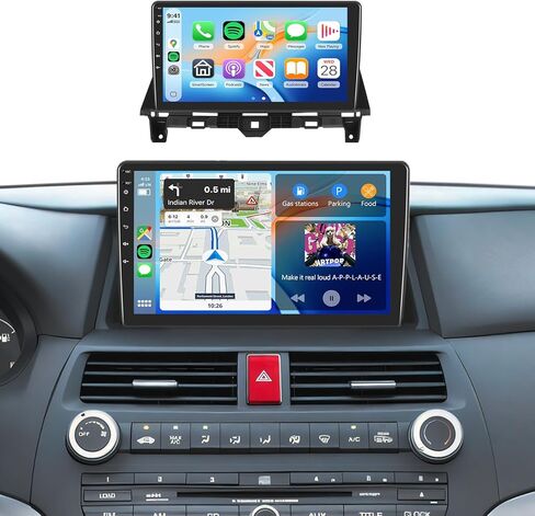 ستيريو راديو السيارة 4G+128G لسيارة Honda Accord 2008-2013، شاشة لمس 10 بوصة عالية الدقة داخل الخلية/Android 15/CarPlay اللاسلكي/Android Auto/GPS/WiFi/5.0 بلوتوث/FM/RDS/SWC/AHD كاميرا احتياطية in Kuwait