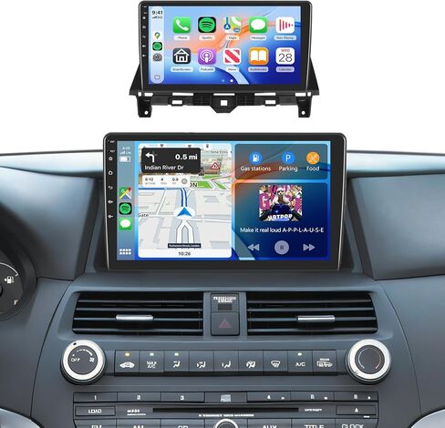 ستيريو راديو السيارة 4G+128G لسيارة Honda Accord 2008-2013، شاشة لمس 10 بوصة عالية الدقة داخل الخلية/Android 15/CarPlay اللاسلكي/Android Auto/GPS/WiFi/5.0 بلوتوث/FM/RDS/SWC/AHD كاميرا احتياطية in Kuwait